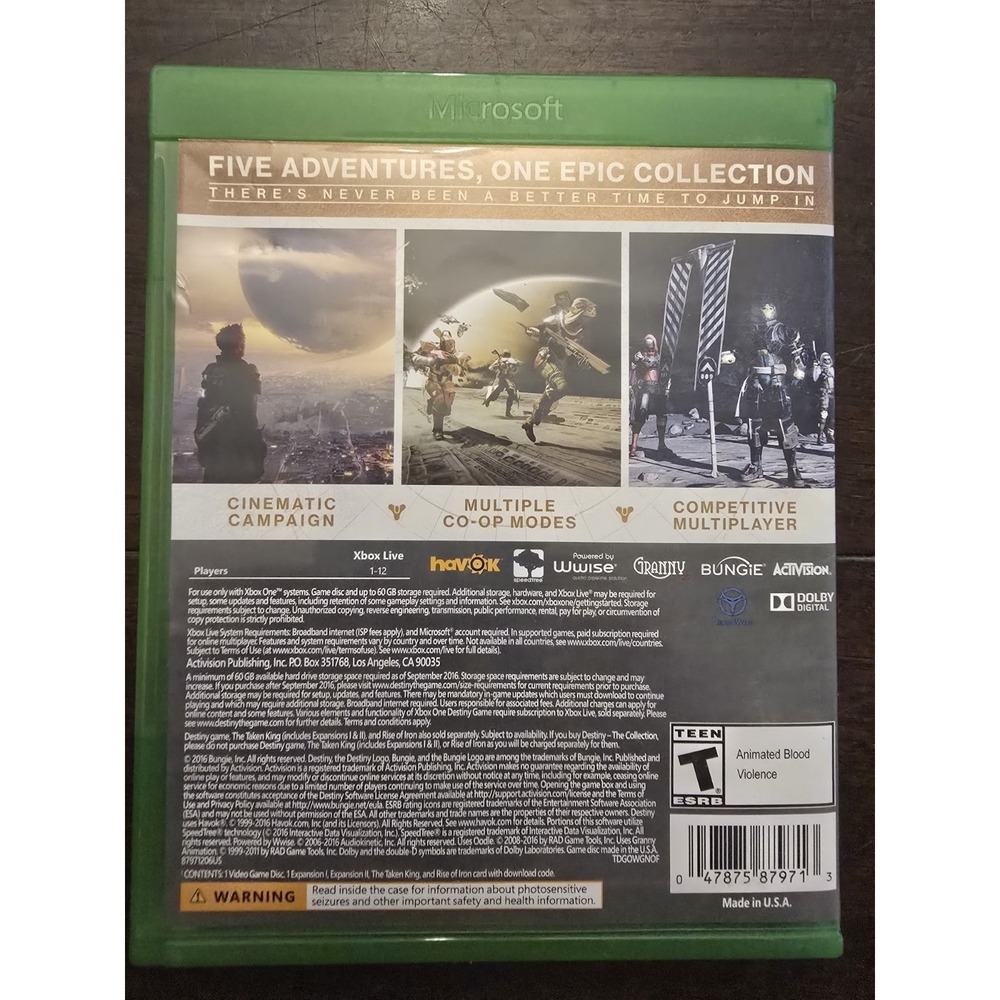 Destiny The Collection (Xbox One) Case, Disc - Picture 4 of 4